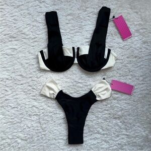 NWT Oneone black and white bikini set